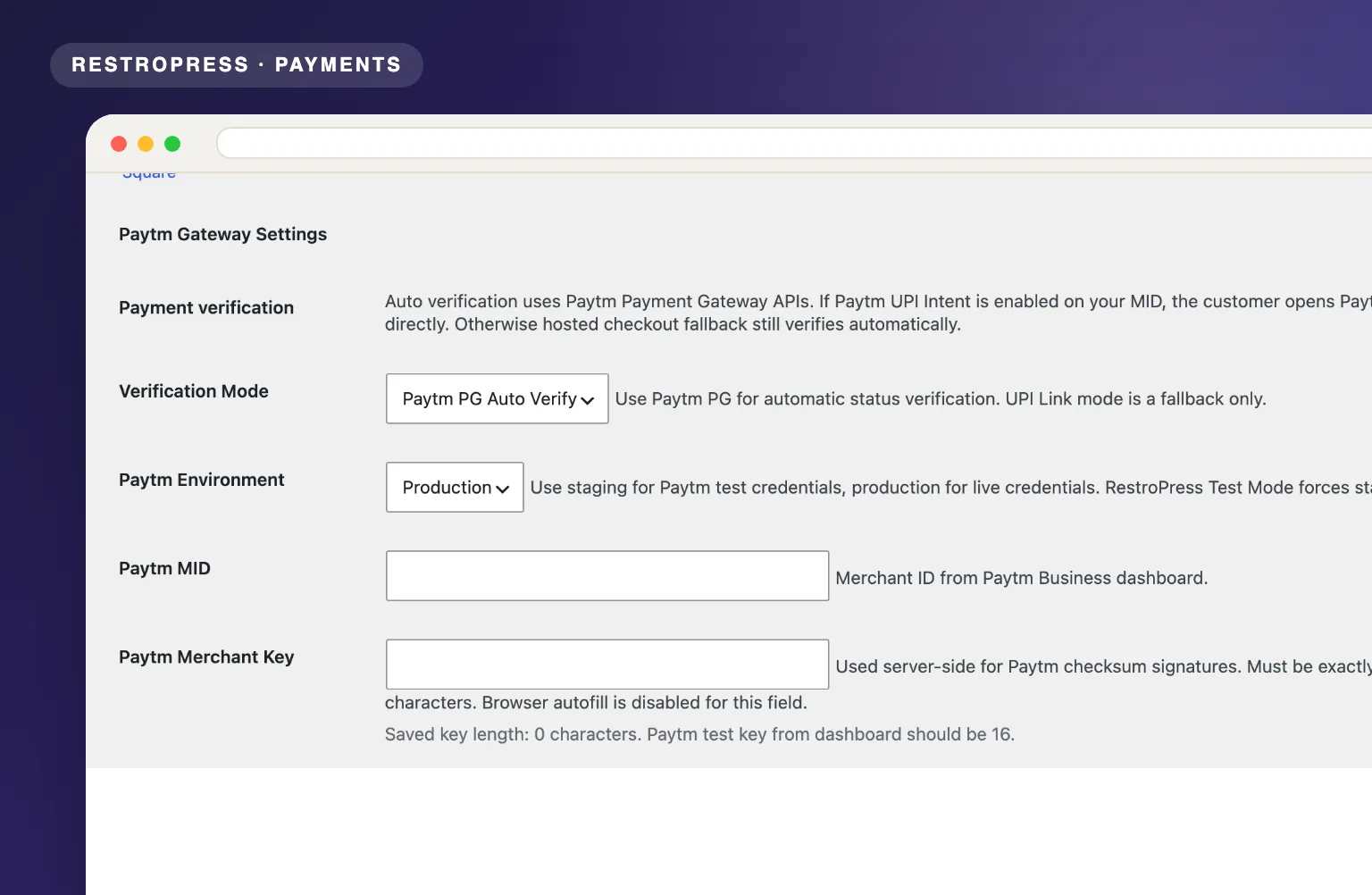 RestroPress Paytm product visual