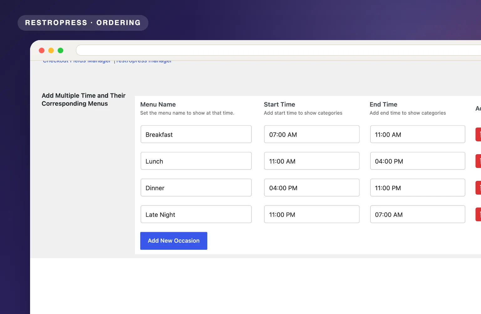 RestroPress Time-Based Menu product visual