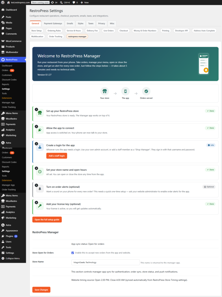 A unified management dashboard for your restaurant screenshot